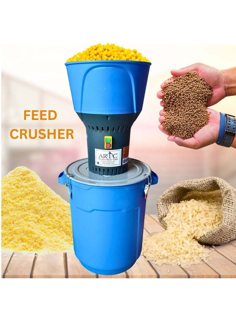 اي ار تي سي مطحنة كهربائية متعددة الوظائف من ARTC ومطحنة أعلاف لطحن الحبوب والأرز والذرة والجاودار والشوفان والشعير ومطحنة أعلاف الحيوانات مع درجات طحن مختلفة - Image 1