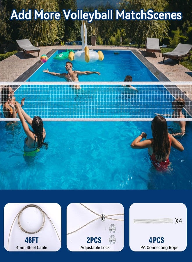 YNSZAS 𝙉𝙀𝙒 Professional Volleyball Net Heavy Duty, 46 FT Aircraft Steel Cable, Upgraded Weather Resistant, Portable for Outdoor & Indoor, Pool, Trees, Backyard, Yard, Beach, Park, 32x3FT(Net Only) - Image 5