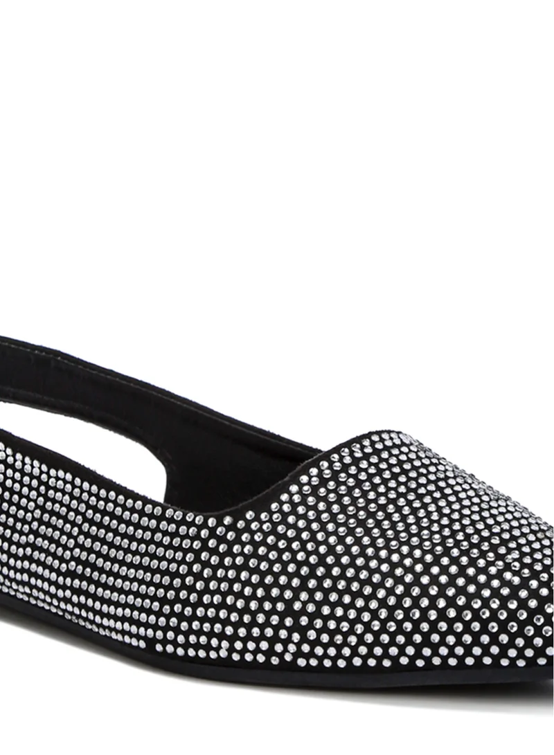 London Rag Rhinestones Embellished Slingback Mules in Black