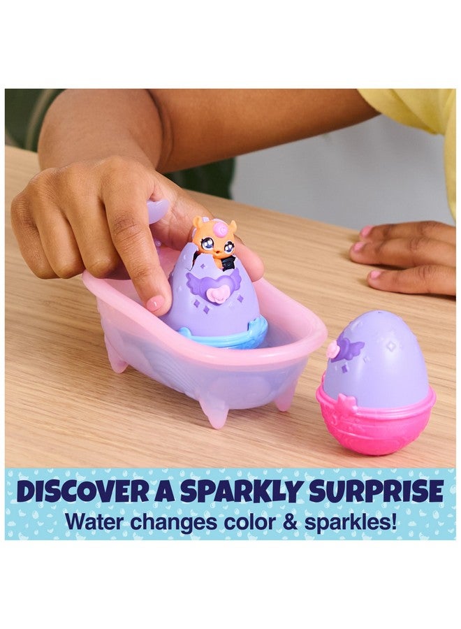 HATCHIMALS هتشيمالز ألايف، مجموعة ألعاب اجعلها تنفجر مع 15 ملحق، حوض استحمام، 2 شخصية مصغرة تتغير ألوانها في بيض ذاتي الفقس، ألعاب للأطفال للبنات والأولاد - Image 3