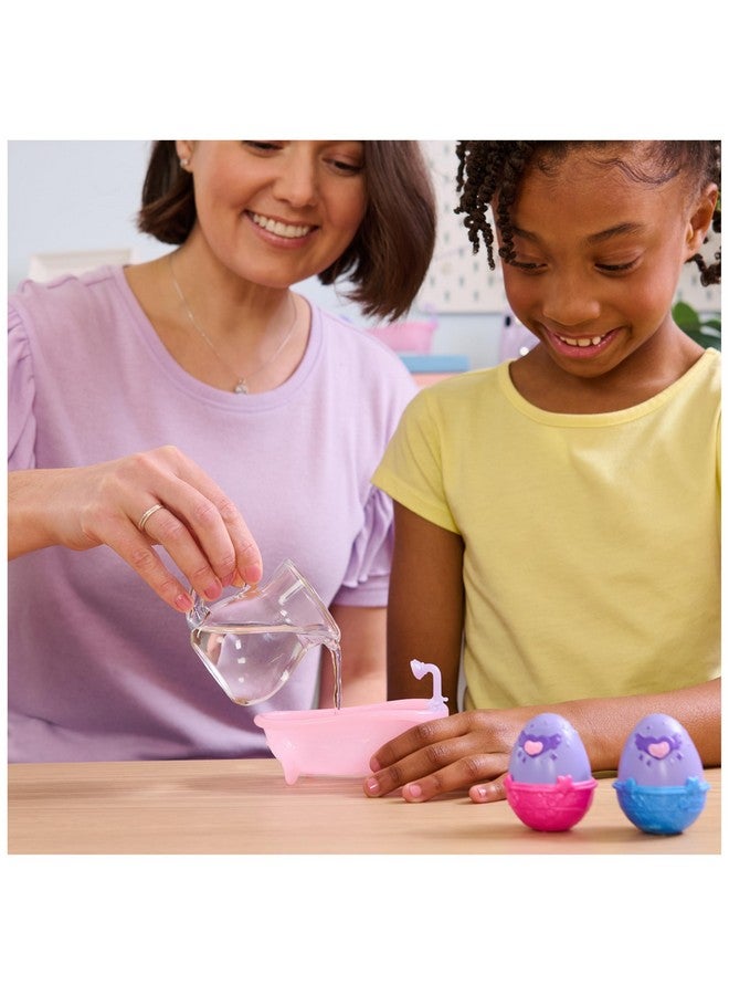 HATCHIMALS هتشيمالز ألايف، مجموعة ألعاب اجعلها تنفجر مع 15 ملحق، حوض استحمام، 2 شخصية مصغرة تتغير ألوانها في بيض ذاتي الفقس، ألعاب للأطفال للبنات والأولاد - Image 2
