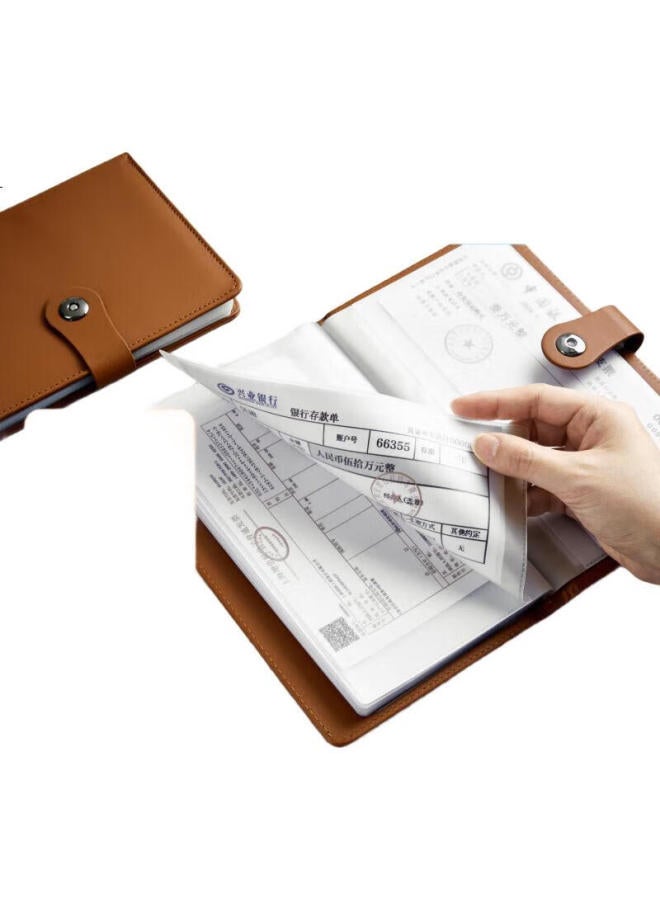 Dsb (Disbi) Deposit Slip Organizer, Bank Deposit Book, Multi-Functional Savings Book, Cash And Check Holder, Reimbursement Form Folder, Leather Cover, Large Capacity Card Holder, Brown, Cd-01 - Image 3