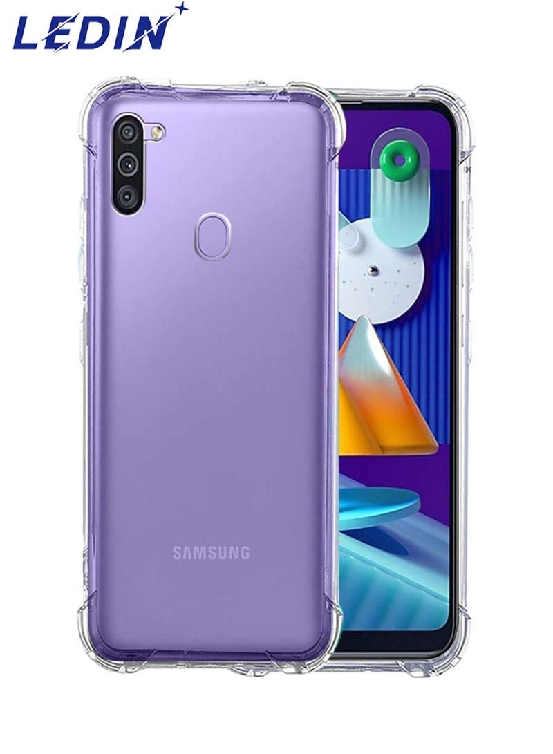 LEDIN Case for Samsung Galaxy M11 Clear Case Soft Flexible Silicone Back Cover Shockproof Anti Scratch Case with Reinforced Bumper Corner Compatible for Samsung Galaxy M11 Clear - Image 1