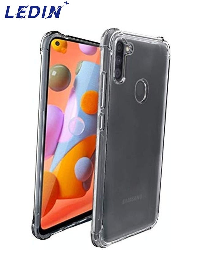 LEDIN Case for Samsung Galaxy M11 Clear Case Soft Flexible Silicone Back Cover Shockproof Anti Scratch Case with Reinforced Bumper Corner Compatible for Samsung Galaxy M11 Clear - Image 4