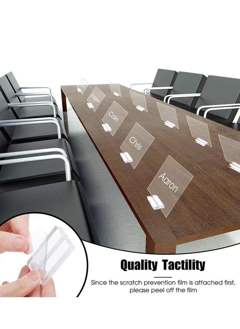 CSIRO - 10 Pieces Acrylic Stand Transparent Place Card Holder 50*30*10 MM Table Number Display Stand with Card Slot Sign Stand Business Card Display Stand Suitable for Dining Table Wedding Event Office Meetin - Image 1