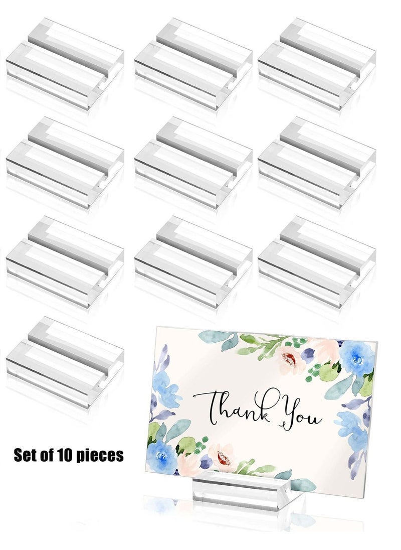 CSIRO - 10 Pieces Acrylic Stand Transparent Place Card Holder 50*30*10 MM Table Number Display Stand with Card Slot Sign Stand Business Card Display Stand Suitable for Dining Table Wedding Event Office Meetin - Image 1