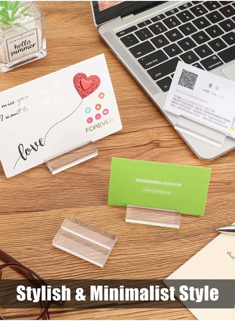 CSIRO - 10 Pieces Acrylic Stand Transparent Place Card Holder 50*30*10 MM Table Number Display Stand with Card Slot Sign Stand Business Card Display Stand Suitable for Dining Table Wedding Event Office Meetin - Image 1