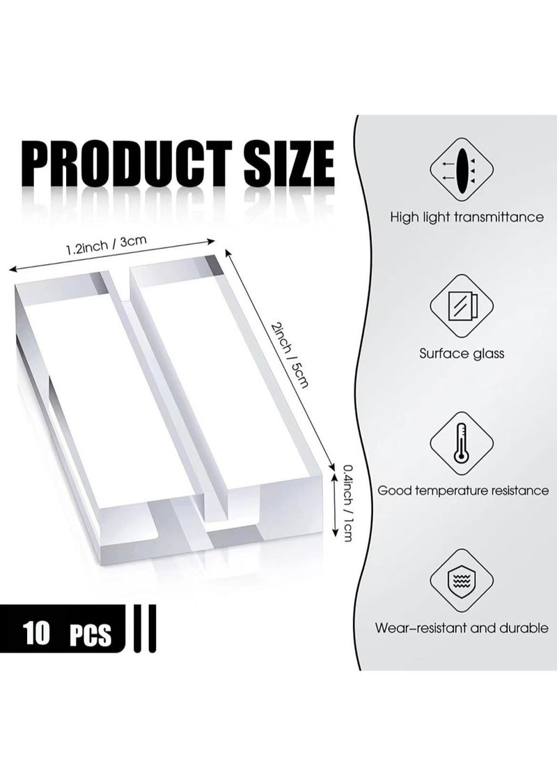 CSIRO - 10 Pieces Acrylic Stand Transparent Place Card Holder 50*30*10 MM Table Number Display Stand with Card Slot Sign Stand Business Card Display Stand Suitable for Dining Table Wedding Event Office Meetin - Image 1