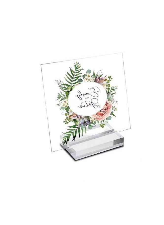 CSIRO - 10 Pieces Acrylic Stand Transparent Place Card Holder 50*30*10 MM Table Number Display Stand with Card Slot Sign Stand Business Card Display Stand Suitable for Dining Table Wedding Event Office Meetin - Image 1