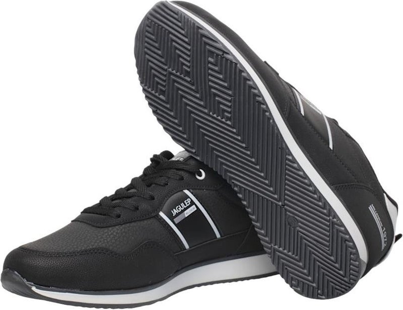 Liger Men's Leather Laced Casual Sneakers Black White  - Image 4