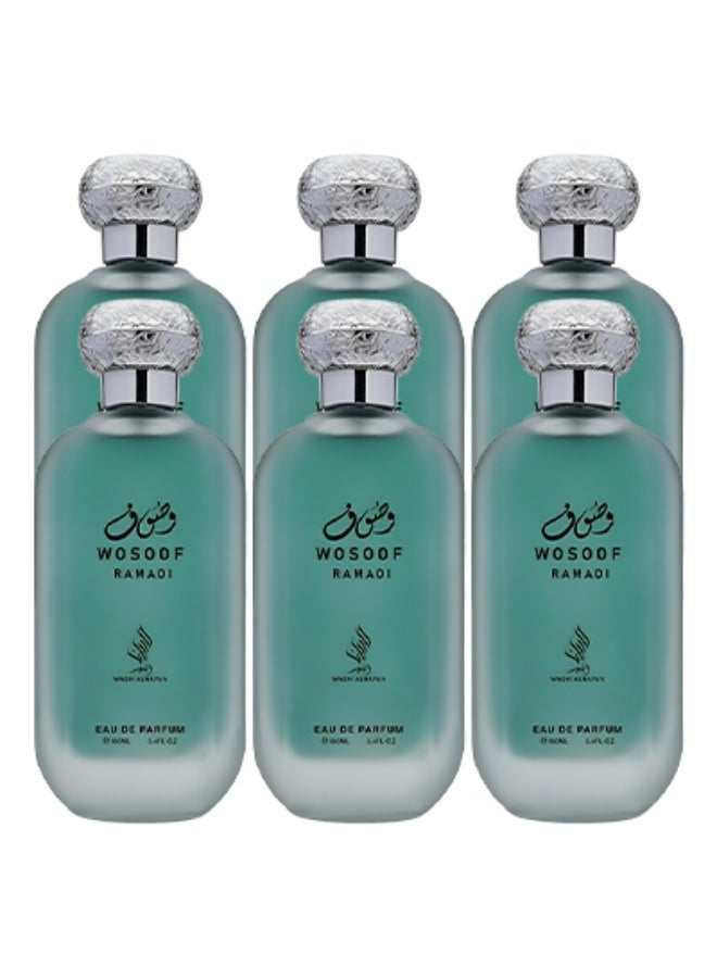 Alrayan 6 Pieces Wosoof Ramadi Wasm Al Rayan Perfume For Unisex 100ml EDP - Image 1