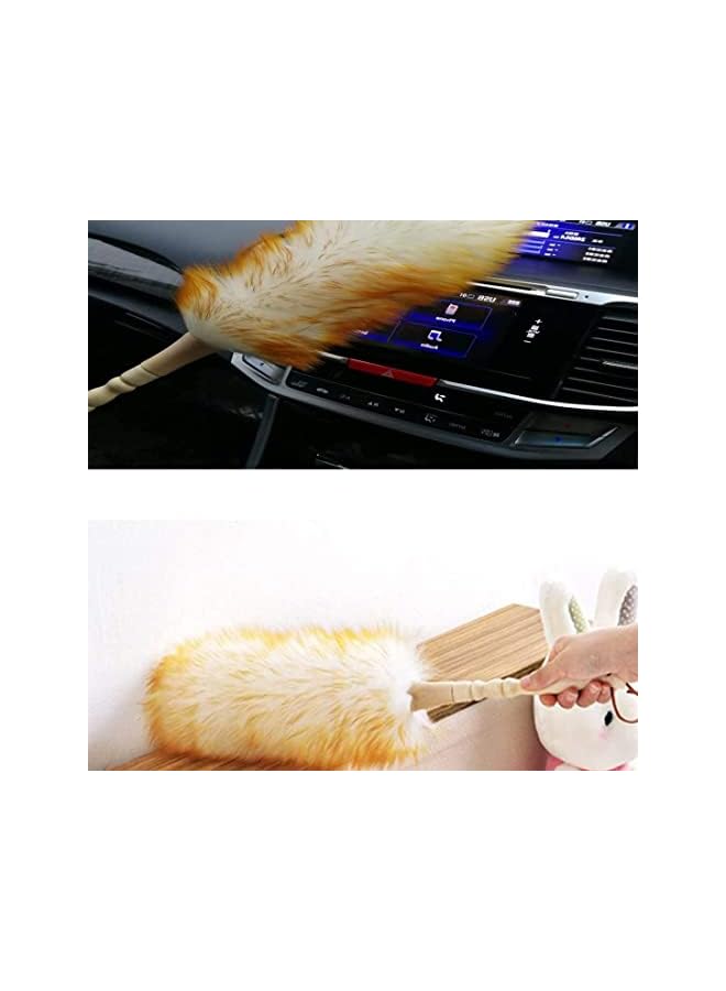erorex Clean Duster 18.5 inchs Long Household Cleaning Wool Duster for Remove Dust Brush Car Sweep Dust Room Cleaning with Solid Wooden Handle, Flexible Head, Anti-Static, Comfortable Grips - Image 5