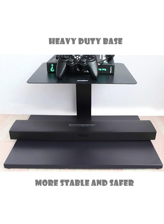 WISFOR - Black Floor TV Stand TV Mount Shelf for 32-65 Inch LED OLED LCD Screens Adjustable Monitor Holder Stand with 2 Tier Shelves Loading up to 30KG Max VESA 600x400MM - Image 1