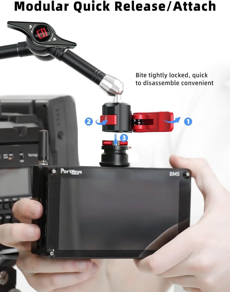 Ifootage ذراع سحري IFOOTAGE 11'' سبايدر كراي MA5-6، حامل كاميرا بروجيكتور بإفراج سريع، قدرة تحميل 6KG، براغي 1/4" و 3/8" للكاميرات/الشاشات/الهواتف/الأضواء/البروجيكتور - Image 3