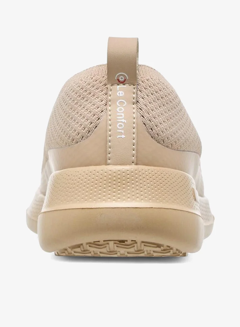 Le Confort BEIGE Women's Metal Accent Flyknit Slip-On Loafers with Pull Tabs for Women | Best Price UAE