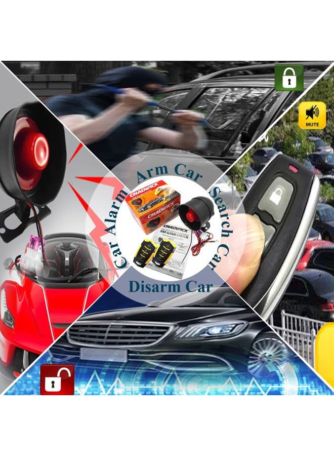 CHADWICK Car Horn Siren Alarm,Universal Car Alarm Security Protection System with 2 Remote Controls,7-Level Sensitivity,12v,Anti-Theft Device,No Thread Trimmin,Non-Destructive Installation (CW-8182) - Image 5