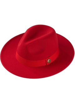 Bahels Imported Red Fedora Hat Hard Cowboy Panama Hat - Adjustable  - Image 3