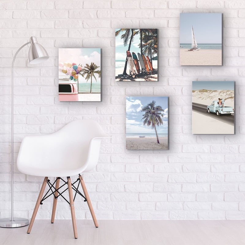 تفكس جيه 9 قطع جدار شاطئ الفن المطبوعات شاطئ المحيط د؟ كور الملصقات ذات الطابع البحري المراهقات الفتيات ديكور غرفة نوم 8 × 10 بوصات جدار جدار الديكور للرجال والنساء غرفة نوم غرفة المعيشة - Image 5