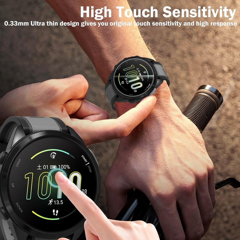 Simpeak 3Pack Screen Protector Compatible with Garmin Forerunner 165 Smartwatch 9H Hardness Tempered Glass Protective Film AntiScratch Sensitive Touch - Image 2