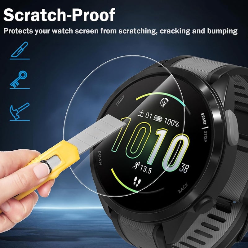 Simpeak 3Pack Screen Protector Compatible with Garmin Forerunner 165 Smartwatch 9H Hardness Tempered Glass Protective Film AntiScratch Sensitive Touch - Image 3