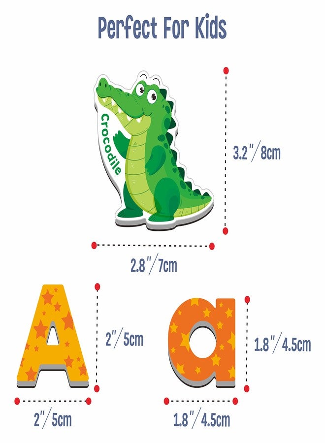 SpriteGru 78 Magnetic Alphabet, 26 Uppercase, 26 Lowercase Letters & 26 Object Patterns, Adorable Animal Alphabet ABC Fridge Magnets Educational Letter Spelling Learning Toys Set for Toddlers 3 4 5 Years Old - Image 3