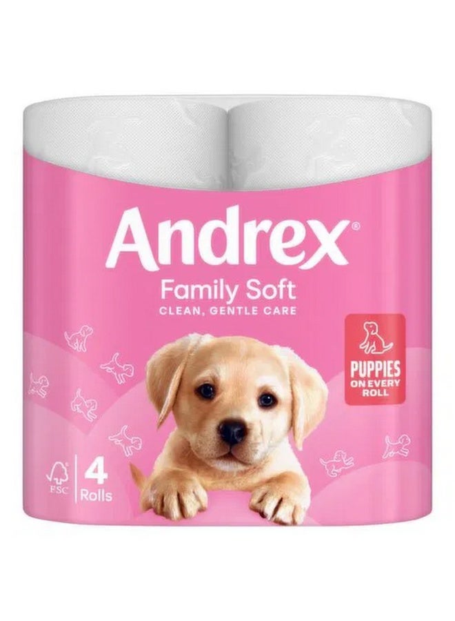 أندريكس لفائف ورق تواليت نظيفة لطيفة، عبوة من 4 لفائف ورق تواليت لطيفة وناعمة على بشرة عائلتك، تم اختبارها من قبل أطباء الجلدية