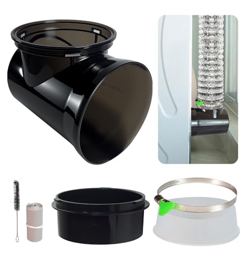CAT SO RICH Dryer Vent Hose Connector Kit – 90 Degree Elbow for Tight Spaces, Transparent Black Upgrade, Fits 4” Aluminum & PVC Hoses, Better Than Magnetic Dryer Vent Connector - Image 1