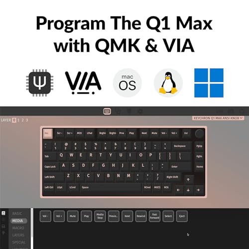 Keychron Q1 Max RGB QMK/VIA Custom Mechanical Keyboard, Hot-Swappable Full Metal Programmable Knob with Gateron Jupiter Banana Switch, 2.4 GHz/Bluetooth/Wired Gaming Keyboard for Mac Windows Linux - Image 2