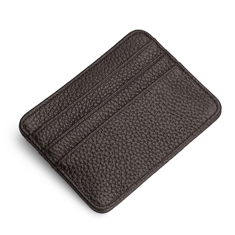 Genuine Leather Card Bag for Men and Women Cross-border Top-layer Cowhide Anti-degaussing Small and Exquisite Card Case ID Card Book Card Bag Coffee