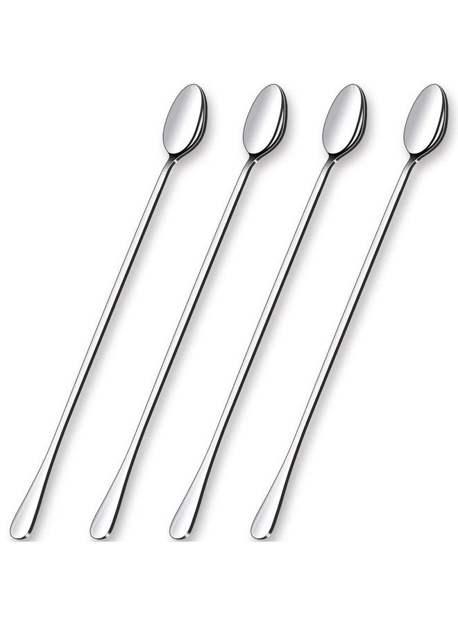 GLAMFIELDS GLAMFIELDS 12-Inch Long Handle Mixing Spoons, Iced Teaspoons, Ice Cream Spoon, Stainless Steel Cocktail Stirring Spoons, Set of 4  - Image 1