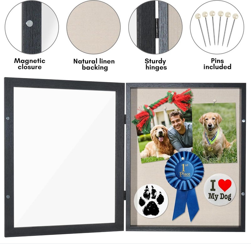 Americanflat Front Opening 11x14 Shadow Box Frame with Door in Engineered Wood - Black Shadow Box Display Case with Shatter Resistant Glass and Hanging Hardware for Wall and Tabletop Display - Image 4