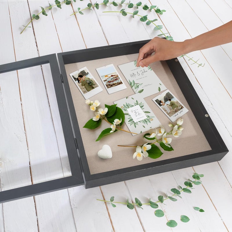 Americanflat Front Opening 11x14 Shadow Box Frame with Door in Engineered Wood - Black Shadow Box Display Case with Shatter Resistant Glass and Hanging Hardware for Wall and Tabletop Display - Image 5