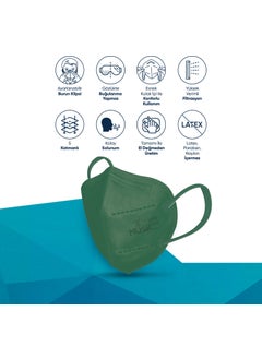 MUSK N95 Mask Green Color 10 Pieces  - Image 4