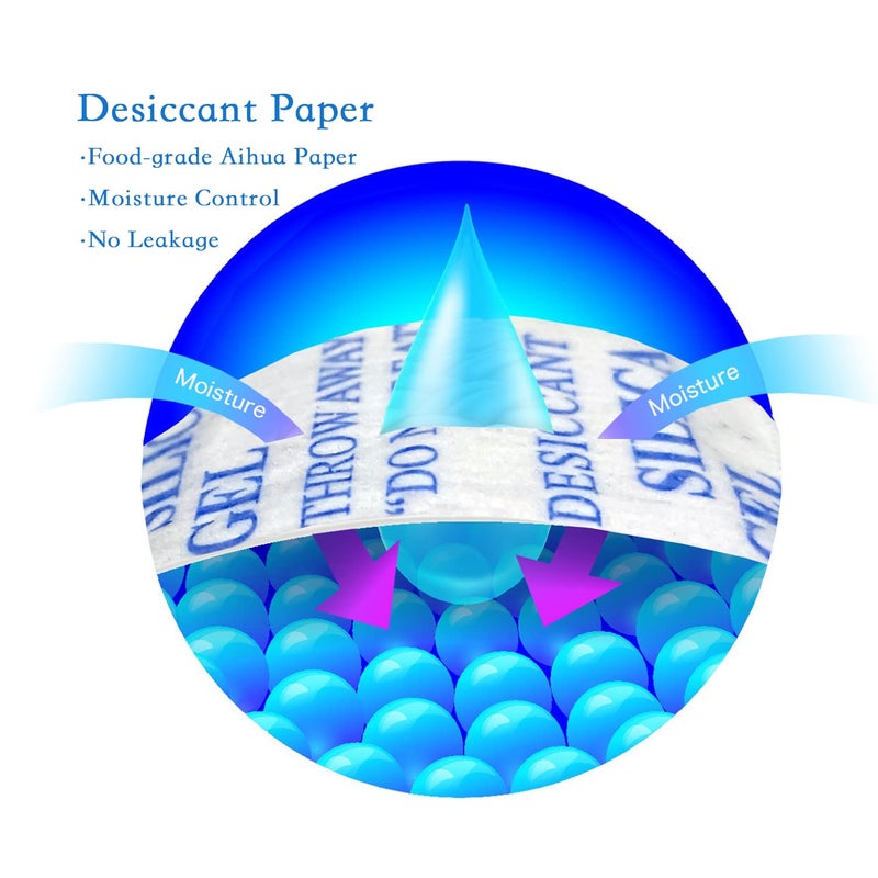 WAOTOAW Silica Gel Desiccant Packets 2 Gram 250Pcs Desiccant Packs For Moisture Control Food Grade Silica Gel Packets Moisture Absorbers For Storage - Image 4