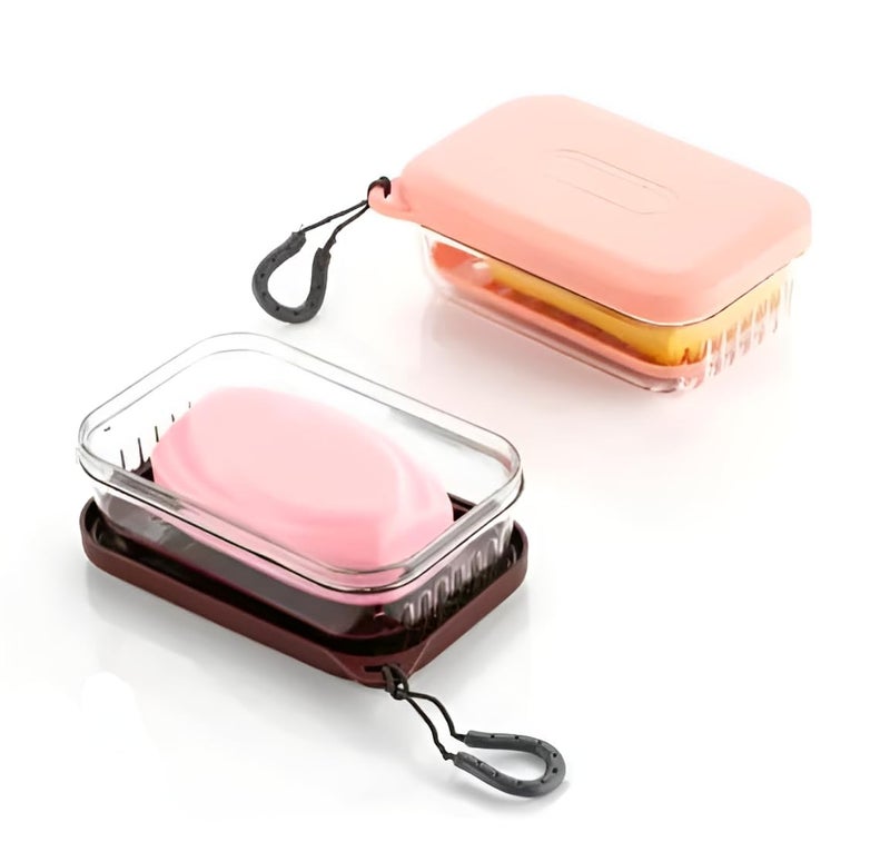Boniry Portable Soap Holder and Leakproof Soap Box Case with Lid | Compact and Durable Plastic Soap Dish for Home, Outdoor Hiking, and Camping (Brown 1 Pcs) - Image 5
