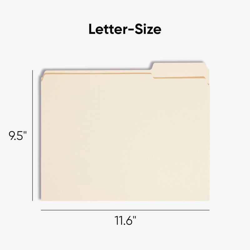Smead File Folder, Reinforced 1/3-Cut Tab, Assorted Positions, Letter Size, Manila, 100 per Box (10334) - Image 2