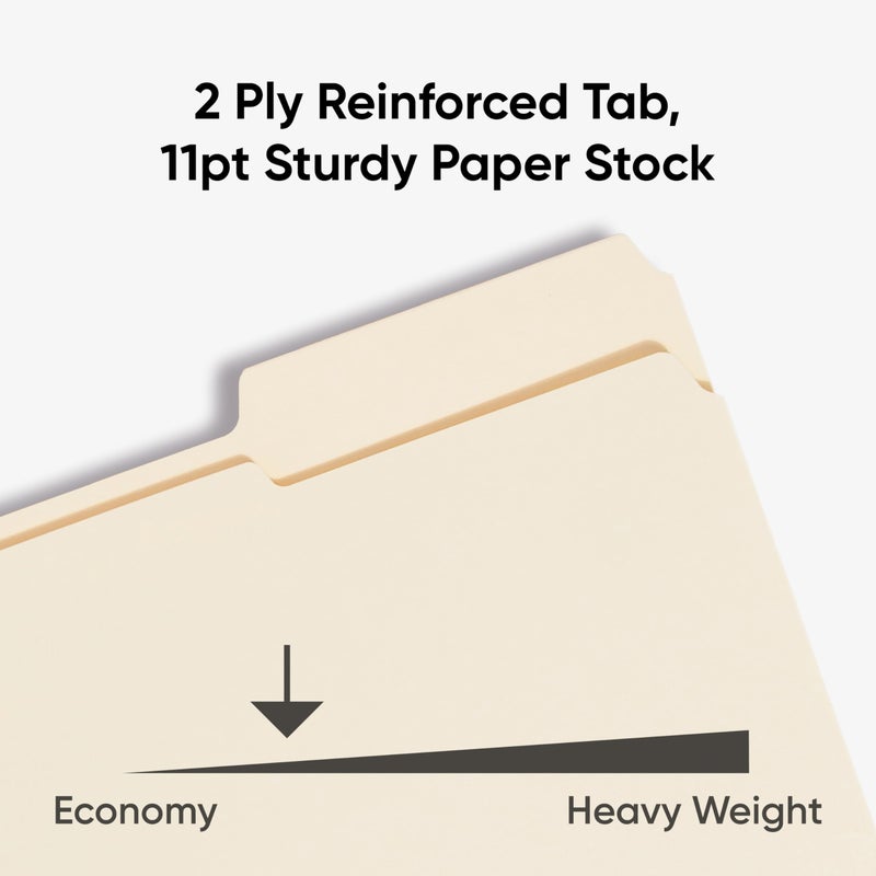 Smead File Folder, Reinforced 1/3-Cut Tab, Assorted Positions, Letter Size, Manila, 100 per Box (10334) - Image 4