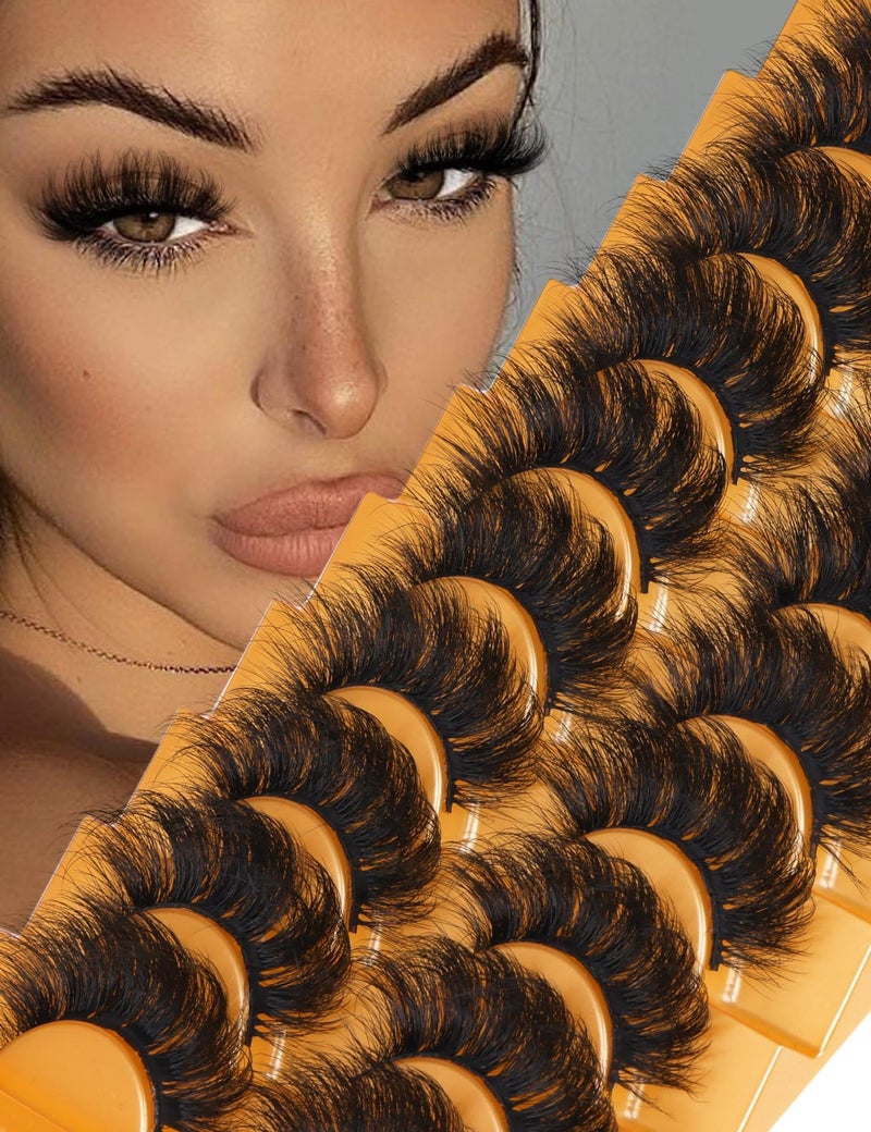 Goddvenus Eyelashes Mink Lashes Fluffy Natural Look False Lashes Wispy Full Eye Lashes 8D 20 mm Long D Curl Strip Eyelashes Pack 10 Pairs Reusable Fake Eyelashes That Look Like Extensions by Goddvenus