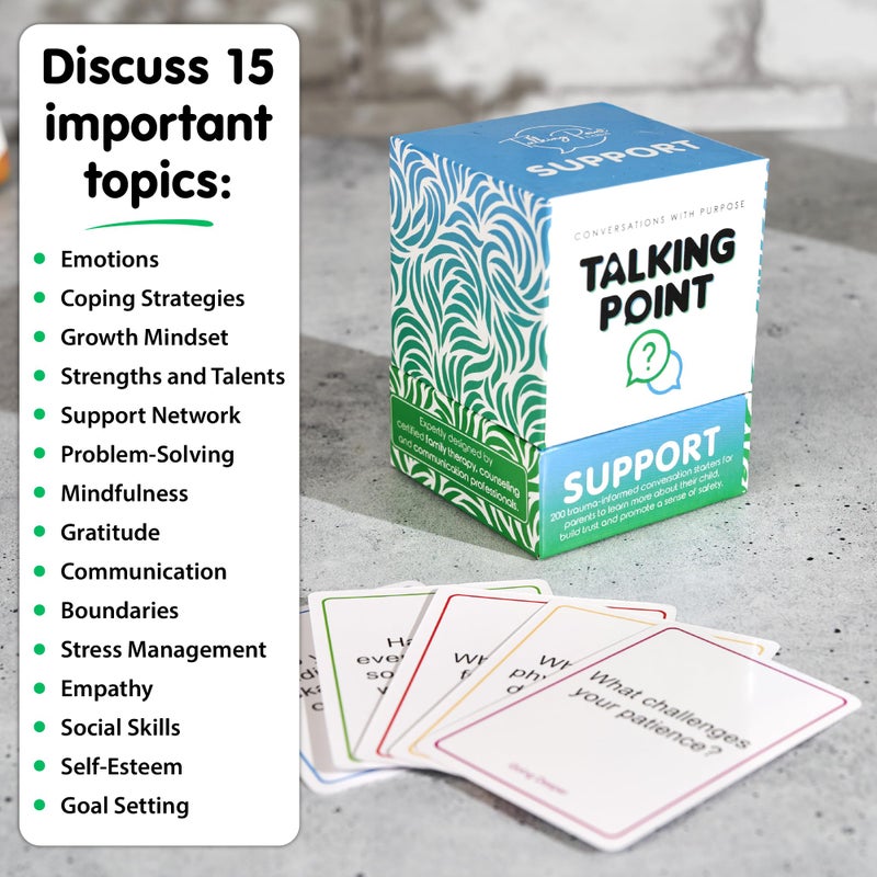 TALKING POINT CARDS 200 Safe, Trauma-Informed Conversation Starter Cards for Stronger Families - Build Support, Trust and Connection While Promoting A Sense of Safety - Parents Adults Children's Therapy Icebreaker Game - Image 4