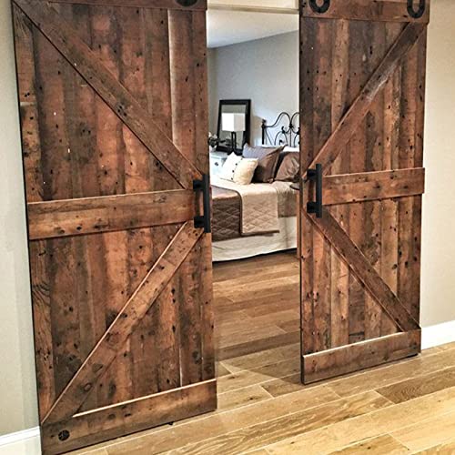 Purife 12'' Square Sliding Barn Door Handles and Pulls Pack of 2, Black Vintage Gate Pull Hanlde, Iron Handle for Gates, Garage, Sheds, Outdoor Fence, Interior Closet Handles - Image 5
