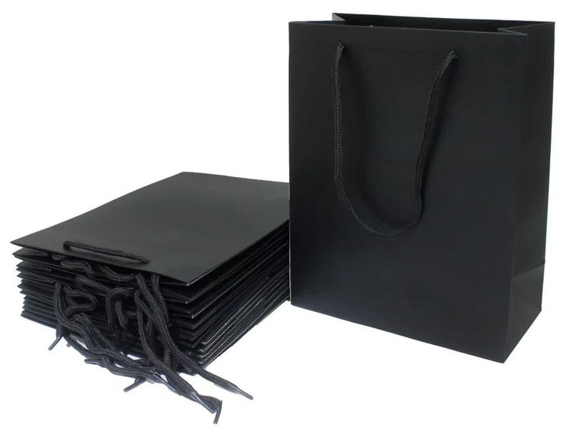 PRIMA 6-Piece Black Gift Bag Set 24.5x19.5x9.5 cm - Image 1
