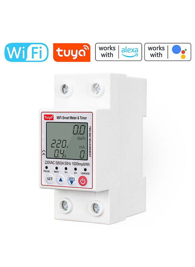 Tuya WiFi Intelligent Automatic Reclosing Protector Multifunctional Current Voltage Monitoring Circuit Breaker LCD Display Switch Power Meter Protections Values Settable Mobilephone APP Control  - Image 1