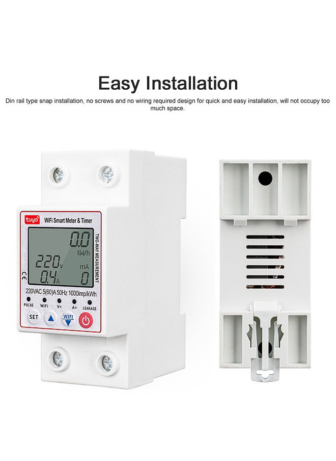 Tuya WiFi Intelligent Automatic Reclosing Protector Multifunctional Current Voltage Monitoring Circuit Breaker LCD Display Switch Power Meter Protections Values Settable Mobilephone APP Control  - Image 4