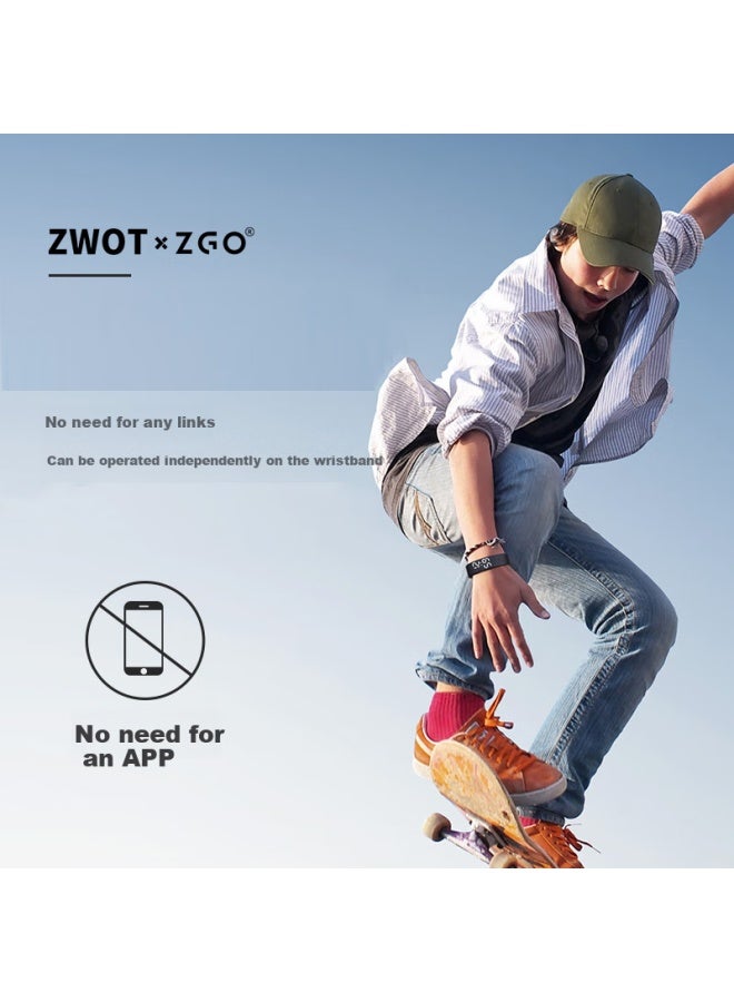 ZGO ساعة رياضية بسيطة للرجال والنساء الطلاب مع عداد خطوات واهتزاز سوار ذكي مخصص هدايا عطلات الشركات 660X حكمة بيضاء - Image 4