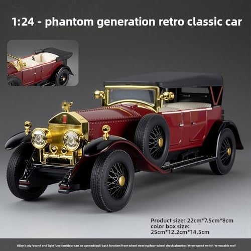 Invite Enterprise Invite 1:24 Diecast Cars Phantom Generation Vintage Car Collectibles,Die Cast Metal Pull Back Cars with Lights and Sounds | Model Car Kits Adults and Boys [Multicolor] - Image 5