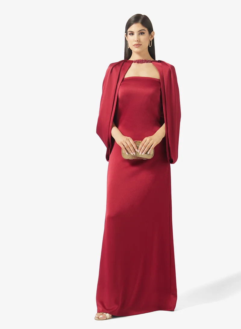 Namshi x  Cape Sleeve Detail Evening Gown for Women | Best Price UAE