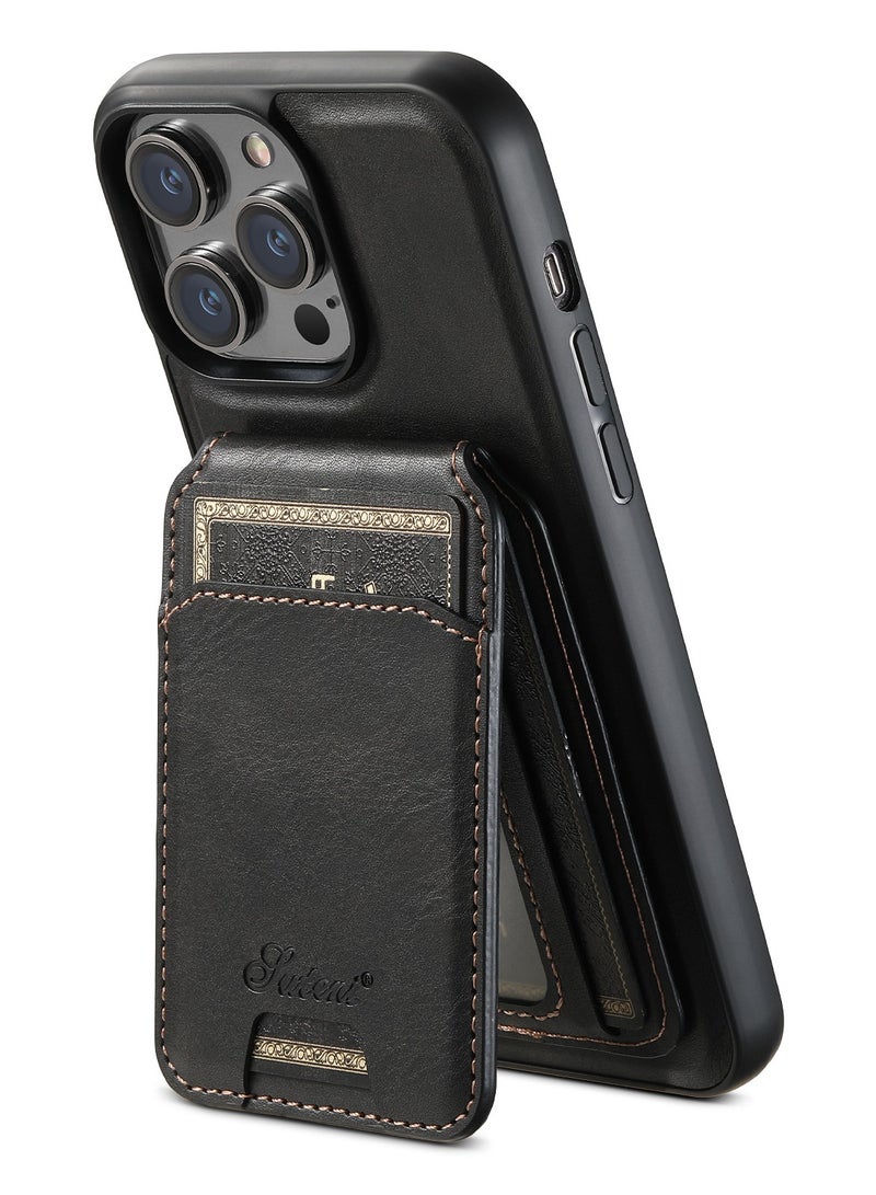 Suteni حافظة هاتف قابلة للفصل 2 في 1 متوافقة مع الشحن اللاسلكي وحامل بطاقات مغناطيسي وغطاء خلفي يمكن وضعه لهاتف IPhone 15ProMax 15Plus 14 13 12 - Image 3