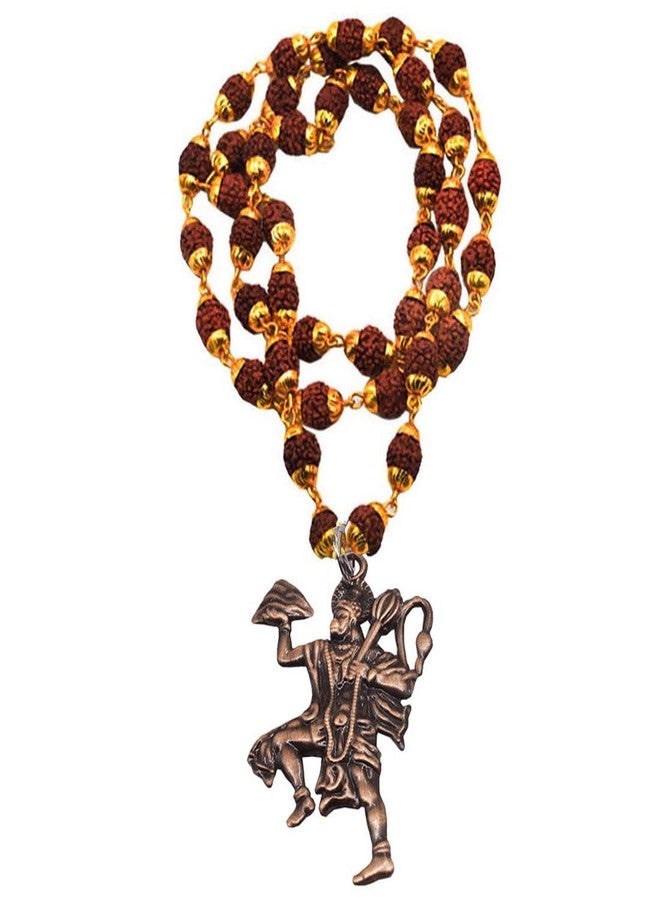 Sullery Ram Bhakat Pawan Putra Bajrang Bali Hanuman Locket with Chain Copper Copper Necklace Pendant for Men and Women - Image 3