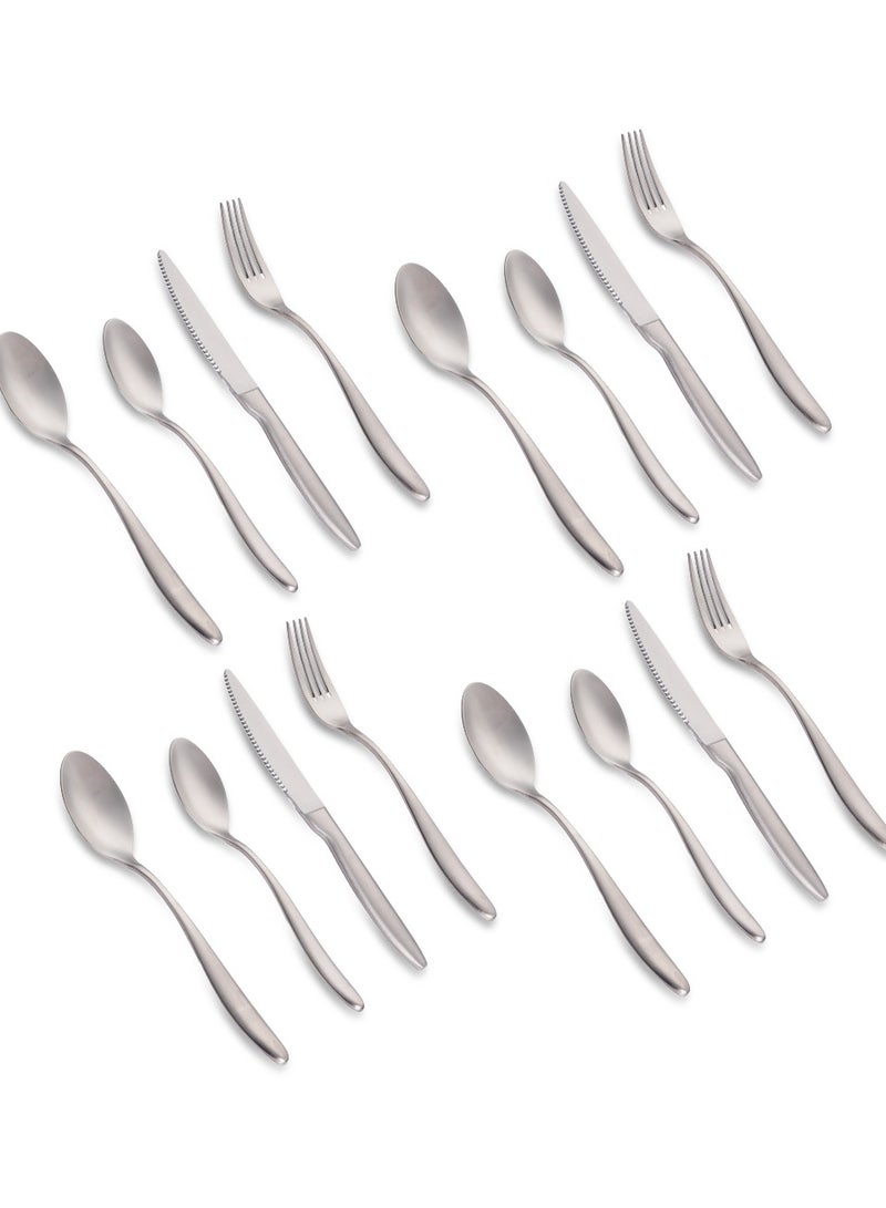 Silver Shine Steel Cutlery Set, Stainless Steel Flatware Set, 18/10 Grade, Kitchen Utensils Set, Tableware Set For Home, Restaurants, Hotels and More - Image 1
