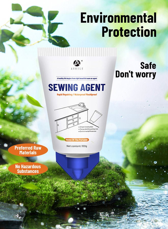 ASHILE Waterproof Squeeze Tube Adhesive Caulk Sealant Glue Sealer Easy To Apply for Home Use Indoor Kitchen Sink Bathroom Basin Toilet Edge Ceramic Tile  - Image 2